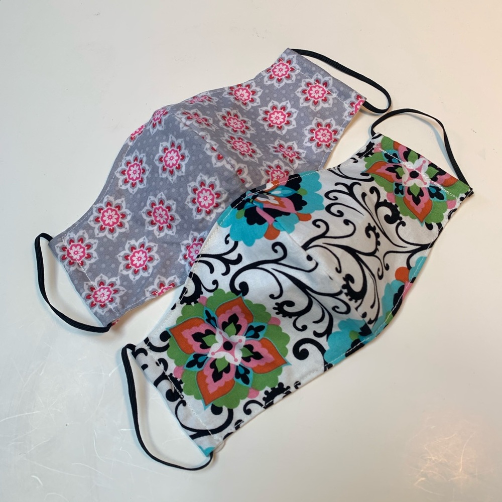 Handmade cloth face mask cotton layers set of 2 M